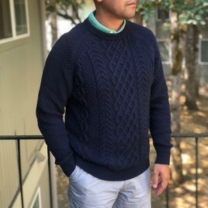 Jcrew Mens Navy Cable Knit Fisherman 